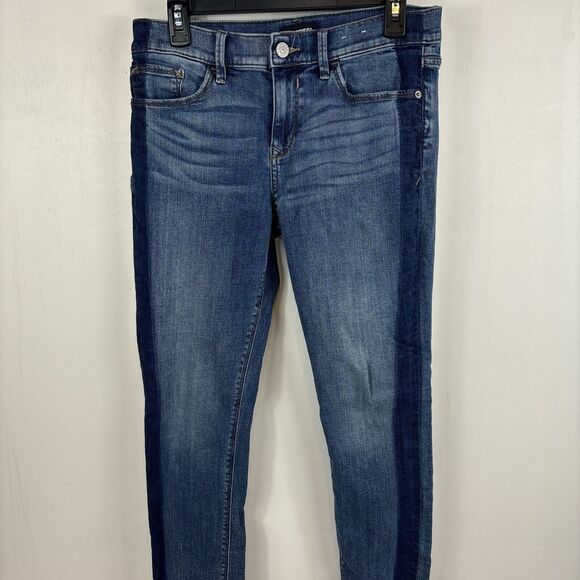 Express Women's Repreve Legging Midrise Size 6 Jeans Stripe Outer Leg Seam‎ - Picture 1 of 13